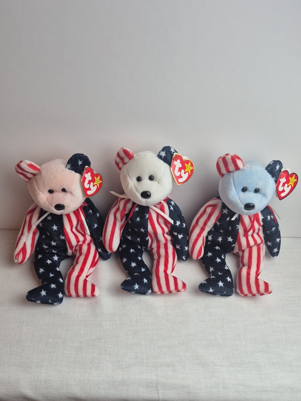 Ty Beanie Baby Spangle Trio - Red White Blue
